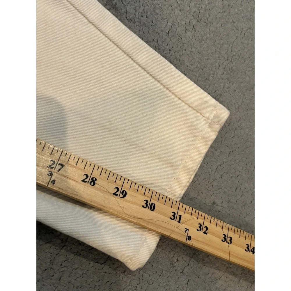 Liz Claiborne Lizwear Jeans Cream Off White High Rise Straight Leg Classic Fit 4